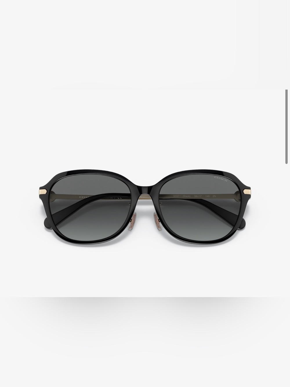 Coach Black Frame with Gradient Gray Lenses Women's Sunglasses - Picture 5 of 5
